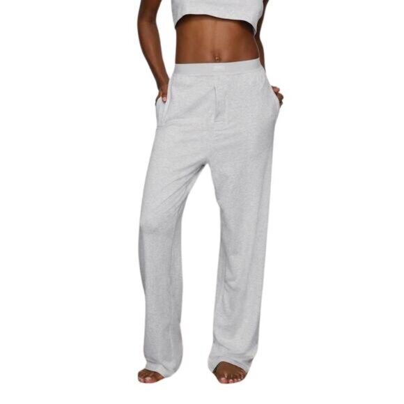Skims NWT Women's XXS Light Heather Grey Boyfriend Loose Lounge Pants - Picture 1 of 4